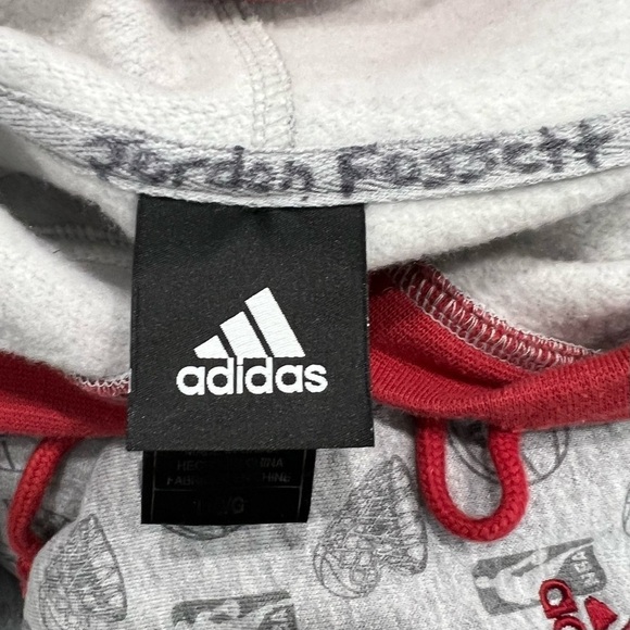 Adidas Cleveland Cavaliers NBA Gray Print All Over Hoodie Sweatshirt Size Large - Picture 4 of 6